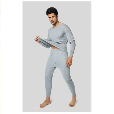 Thermal Underwear Suit Men's Round Neck Polyester Thin Autumn Clothes Winter