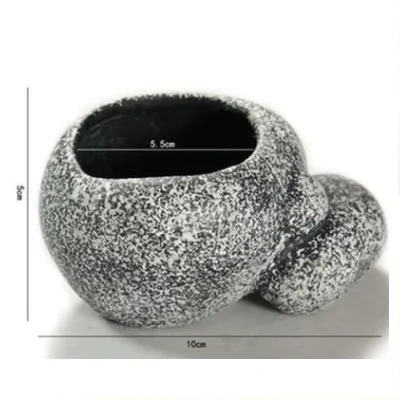 Ceramic Simulation Stone Hydroponic Pots Multifunctional Cichlid Pots Hide Breeding Fish Tanks