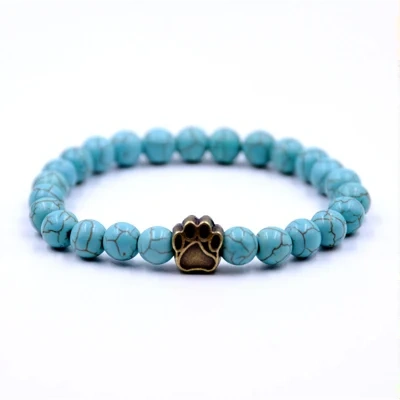 Volcanic Stone Dog Paw Bracelet Tiger Eye Stone