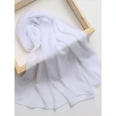 Ethnic Style High Quality Solid Color Hemp Chiffon Headscarf