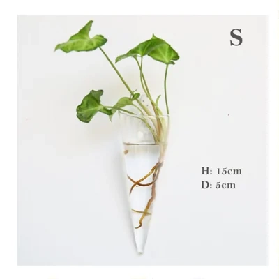 Fashion Wall Hanging Glass Flower Vase Terrarium Wall Fish Tank Aquarium Container Flower Planter Pots Home Garden Decoration
