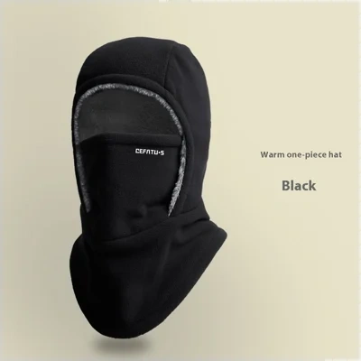 Winter Fleece Hooded Scarf Windproof Cold-proof Warm Face Mask Outdoor Thermal Head Cover Hat