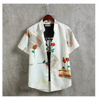 New Printed Shirt Short Sleeve Men