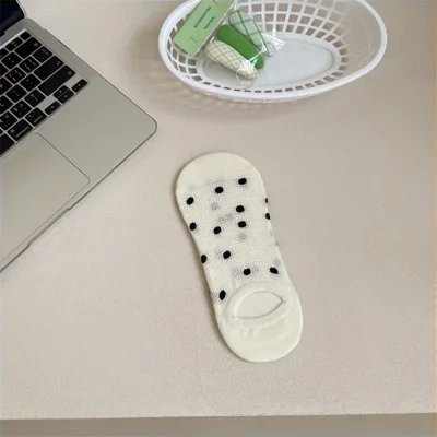 Women's Colored Polka Dot Cotton Low Cut Socks