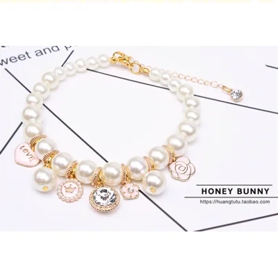 Pet Accessories Dog Chain Teddy Lace Bow Cat Bell