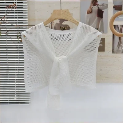Knitted Shawl Matching Shirt Skirt Outer T-shirt Small Waistcoat