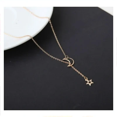 Simple Moon Star Necklace Clavicle Chain Short Necklace