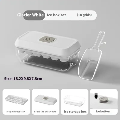 32 Grid Silicone Ice Cube Tray Mould With Lid Shovel Storage Box Remove With One Click Ice Maker DIY Whiskey Cocktail Tools Summer Kitchen Gadgets