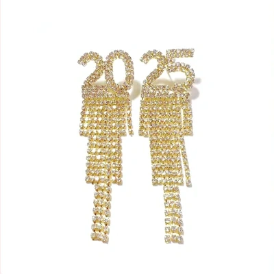 Digital Rhinestone Letter Earrings For New Year Pendant Earrings Women's Festival Copper Inlaid Rhinestone Fashion Earrings Party Gift