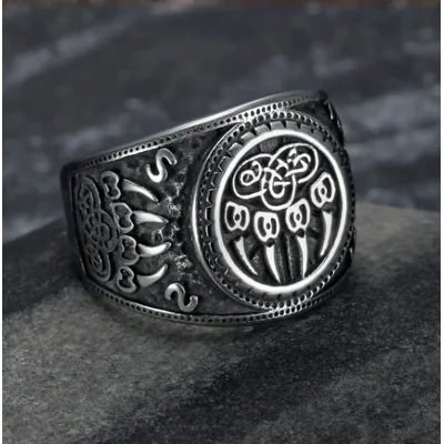 Asgard Crafted Handcrafted Stainless Steel Bear Paw Veles Ring