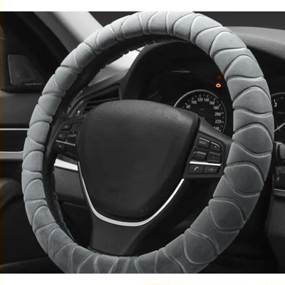 Car plush steering wheel cover