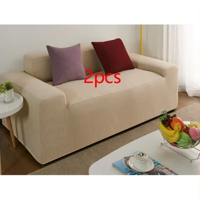 Waterproof Polar Fleece Solid Color Bomb Cover Sofa Slipcover Corner Case For Living Room 1 2 3 4 Seat
