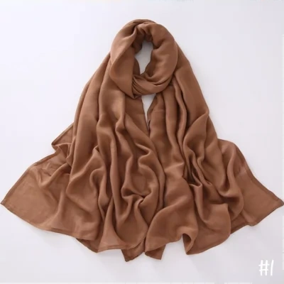 Breathable Shawl Modal Monochrome Malay Indonesian Cotton And Linen Solid Color Scarf Headcloth