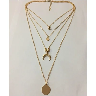 Fashionable Personality New Multi-layer Moon Disc Pendant