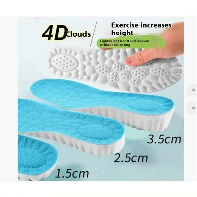 4D Cloud Technology Pu Massage Instep Insole High Elastic Shock Absorption
