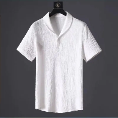 Leisure Suit Summer Loose Short Sleeve Top And Drawstring Trousers Fashion Mens Clothing
