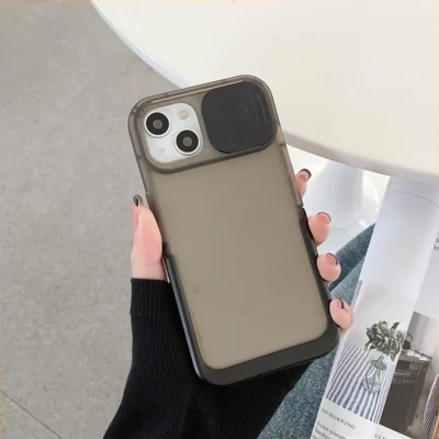 Minimalist Candy Color Sliding Window Invisible Bracket Phone Case
