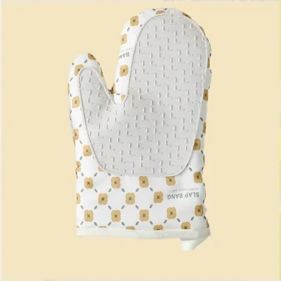Anti-Scalding Microwave Cotton Non-Slip Insulation Gloves Oven Mitts Kitchen Heat Resistant Thickened Cotton Heat Insulation Microwave Oven Oven Anti