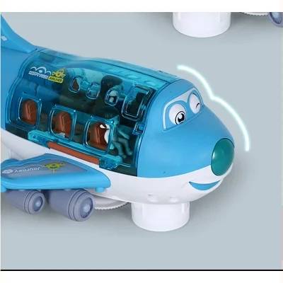 360 Rotating Electric Plane Airplane Toys For Kids Bump And Go Action Toddler Toy Plane With LED Flashing Light Sound For Boys