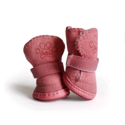 Dog Shoes Pet Shoes Lambskin Snow Shoes Cotton Shoes Khaki