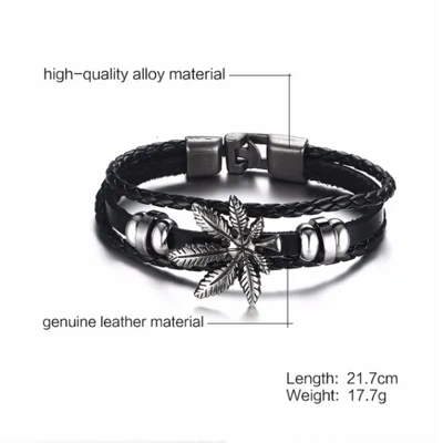 Alloy lucky figure 8 leather bracelet