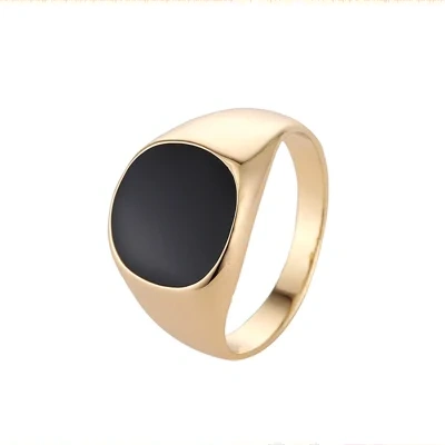 Classic smooth oil dripping men's zinc alloy ring