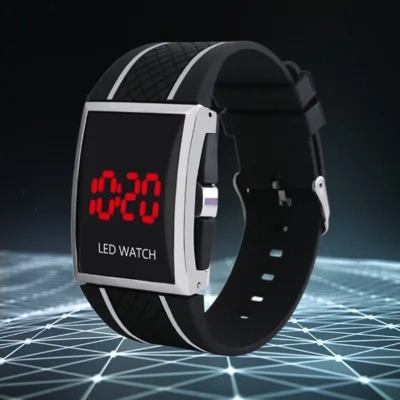 Men Women Casual Unisex White Black LED Digital Sports Wrist Watch Wristwatch Date Clock