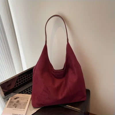 One-shoulder Underarm Bag Women's Large Capacity Shoulder Bag Solid Color Simple Casual Commuter Bag
