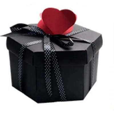 New Hexagonal Surprise Explosion Box Gift Packaging