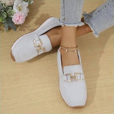 Women's Solid Color Flat Sneakers - Casual Lightweight Walking Shoes For Daily Wear And Comfortable All-match Style