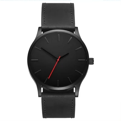 Large Dial Men's Casual Simple Scale Frosted Belt Quartz Watch Crown Bracelet
