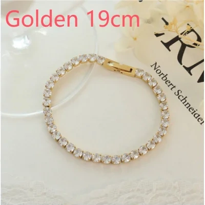 Women's Fashion And Fully-jewelled Zircon Bracelet Bling Chain Bracelet For Girl Titanium Steel Cubic Chain Jewelry Exquisite Gift
