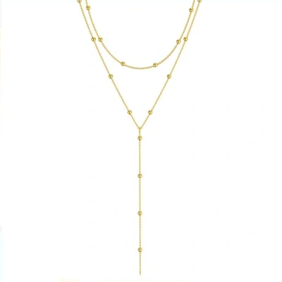 Fashion Long Necklace Simple Geometric Tassel Round Beads Clavicle Necklace