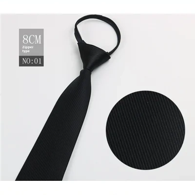 Black Men's Tie Striped Blue Business Tie Lazy Zip Tie In Stock Wholesale Pull Peels