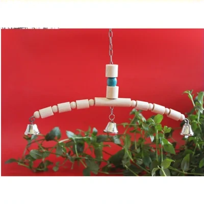 Tiger Skin Peony Xuan Little Sun Monk Gnaws And Relieves Boredom Swing Ladder Springboard Cage Toy Bell Wood Color