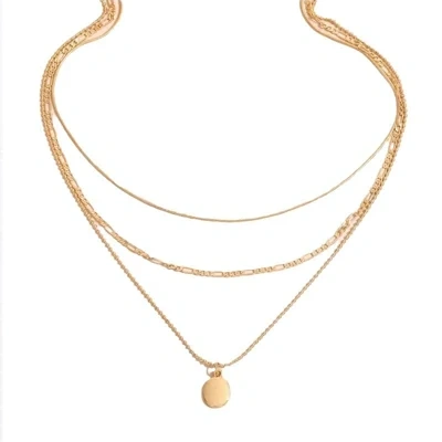 Vintage Geometric Metal Oval Pendant Necklace