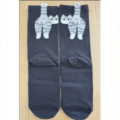 Cute Cat Socks With Balls Summer Breathable Soft Cotton Socks Funny Cotton Sock Middle Tube Girl Women Novelty Sport Socks